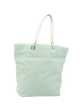GUCCI GG Canvas Tote Bag Peppermint Gold 002 1098 3444